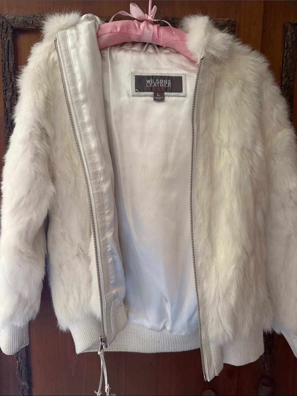 Wilsons Leather White Vintage Y2K Rabbit Fur Jacket